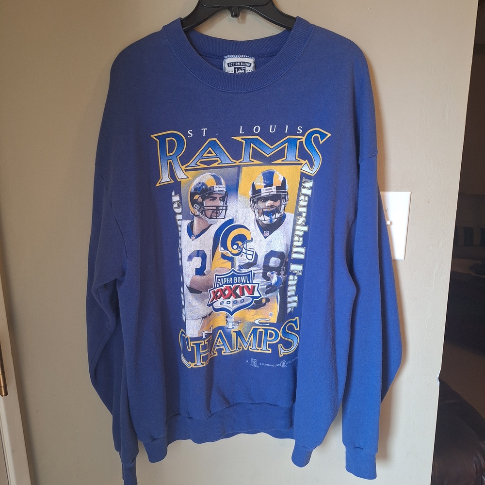 Vintage 2000 Super Bowl St. Louis Rams Blue Sweatshirt XL